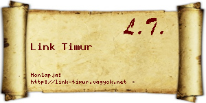Link Timur névjegykártya